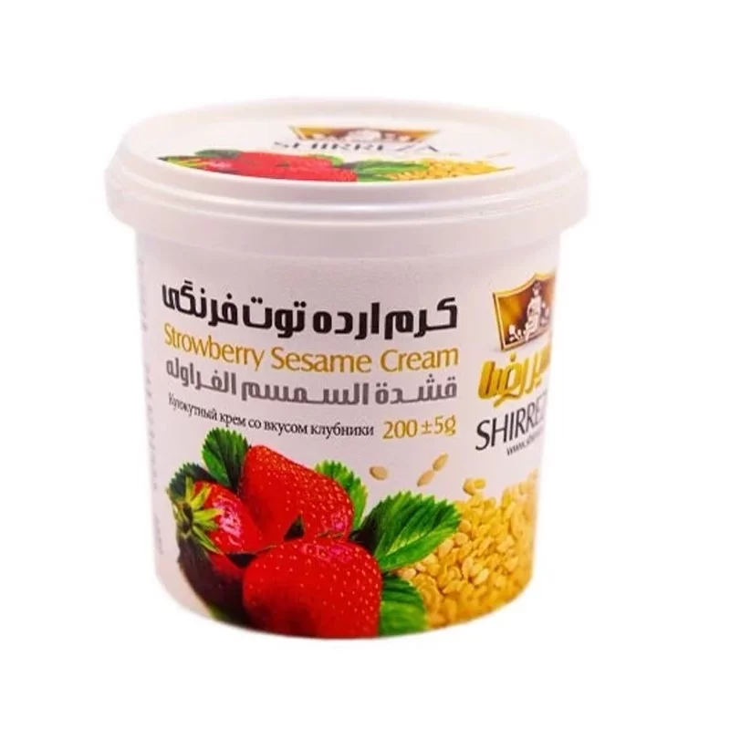 کرم ارده توت فرنگی شیررضا - 200 گرم