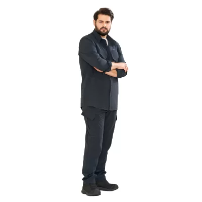 ست پیراهن و شلوار کلمبیا رنگ ذغالی کد PN12024 