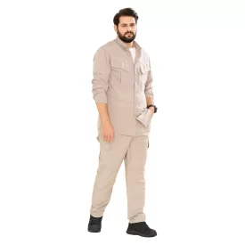 ست پیراهن و شلوار کلمبیا رنگ خاکی کد PN12021
