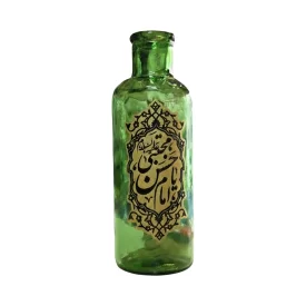گلدان شیشه ای سبز طرح یا امام حسن مجتبی (ع)
