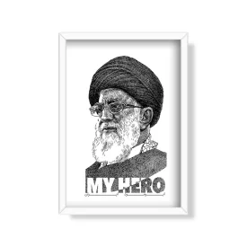 تابلو مخمل طرح ابرمرد ایران سایز 30 × 40 کد 22