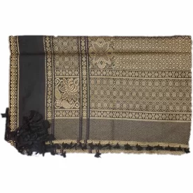 چفیه عمانی وارداتی مشکی طلایی