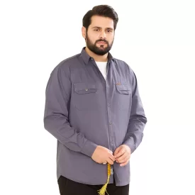 پیراهن کتان دوجیب طرح جیپ رنگ فیلی کد PD12045