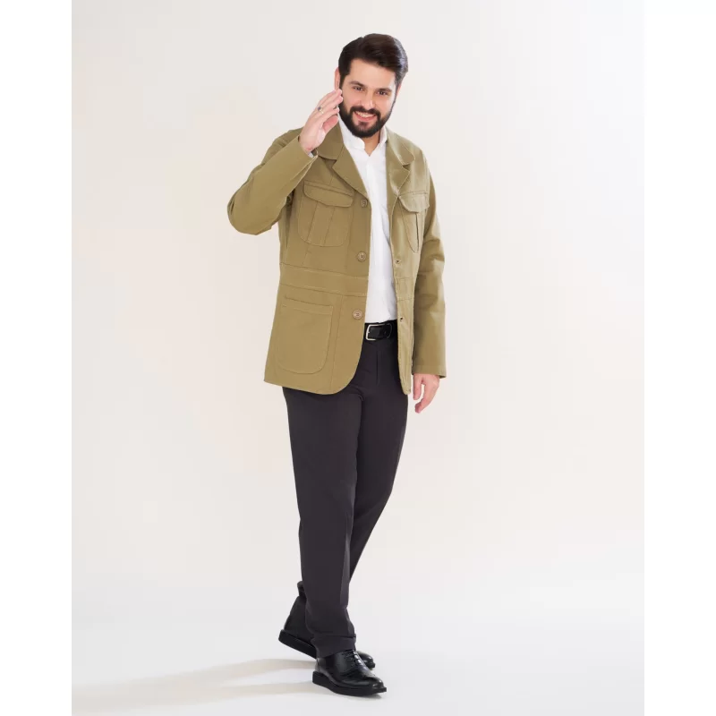  کت کتان مدل زیبون رنگ سبز روشن کدKT21023