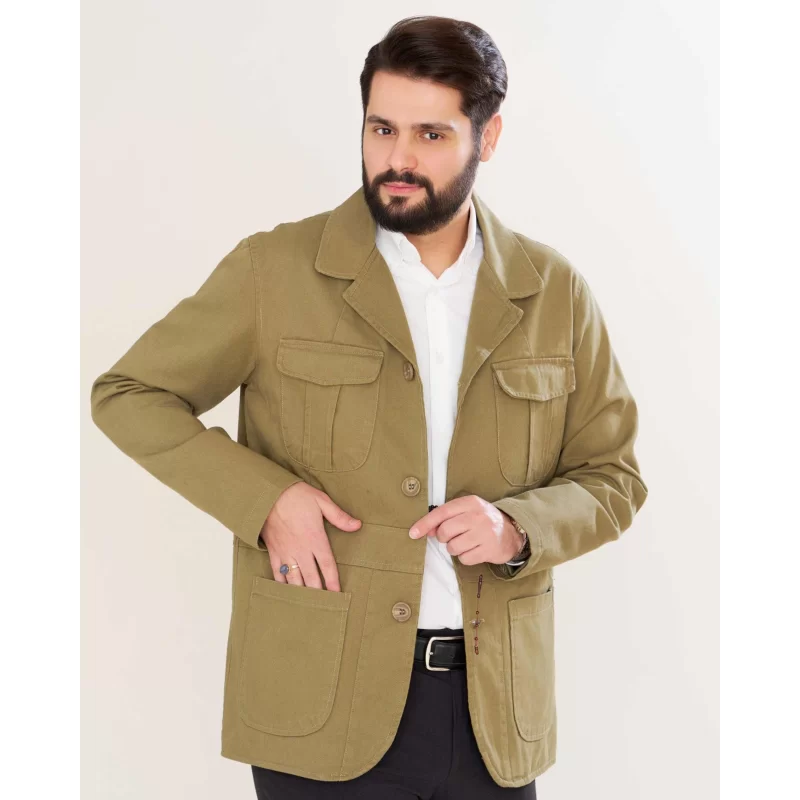  کت کتان مدل زیبون رنگ سبز روشن کدKT21023