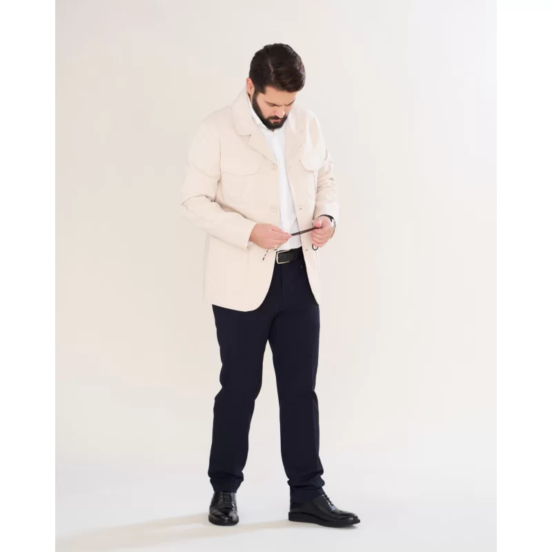  کت کتان مدل زیبون رنگ استخوانی کد KT21026 