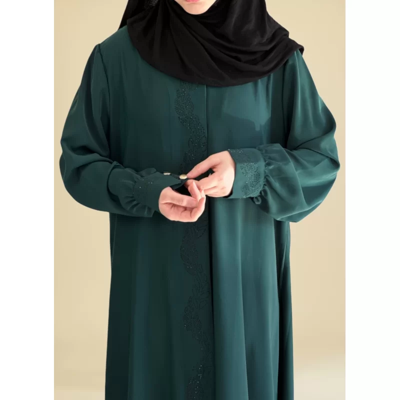 مانتو عبایی کد 0048 رنگ سبز