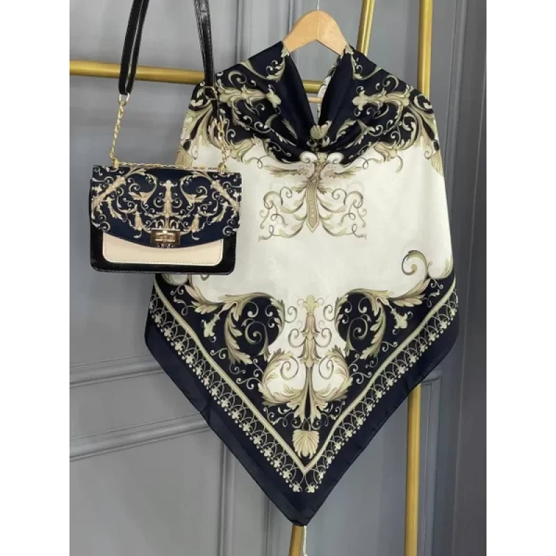 ست کیف و روسری مشکی مدل کاترینا کد B2