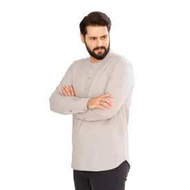 پیراهن سه دکمه مدل کمیل رنگ طوسی کد PC11048