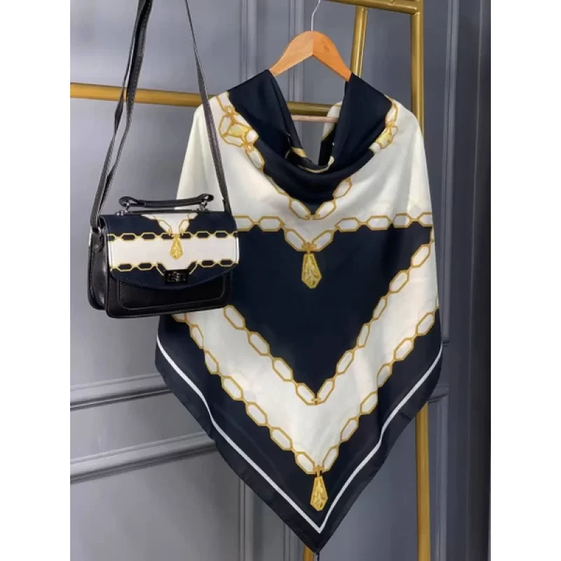 ست کیف و روسری مدل زنجیر شش ضلعی کد B2