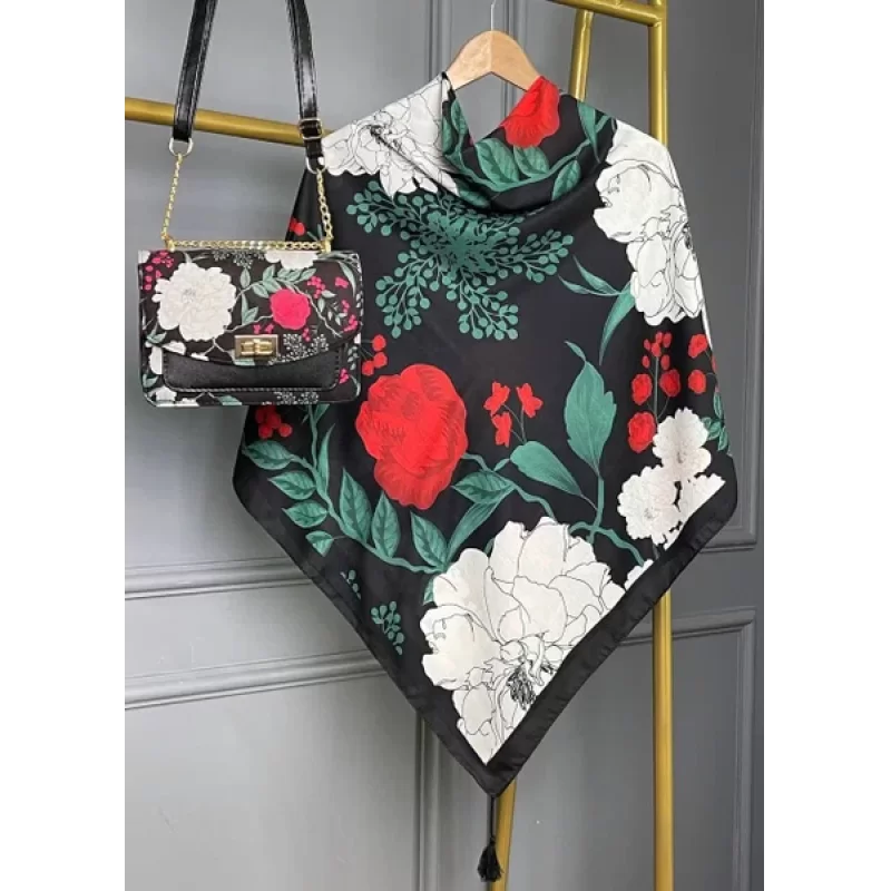 ست کیف و روسری قرمز مدل آلاله کد B2