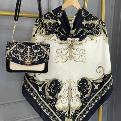 ست کیف و روسری مشکی مدل کاترینا کد B2