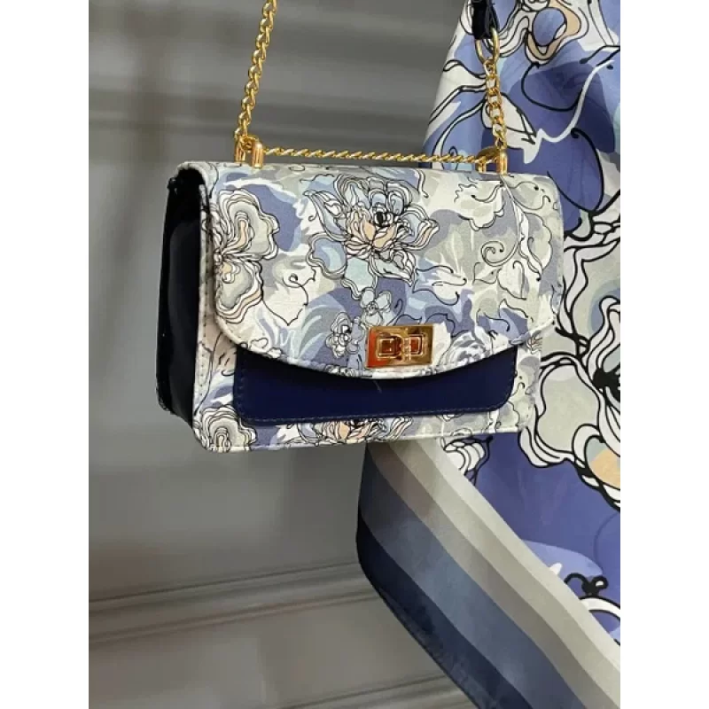 ست کیف و روسری مدل گل مینیاتوری کد B2