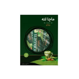 ماچا لته رژیمی و بدون شکر با شیر بادام - بسته 10 عددی