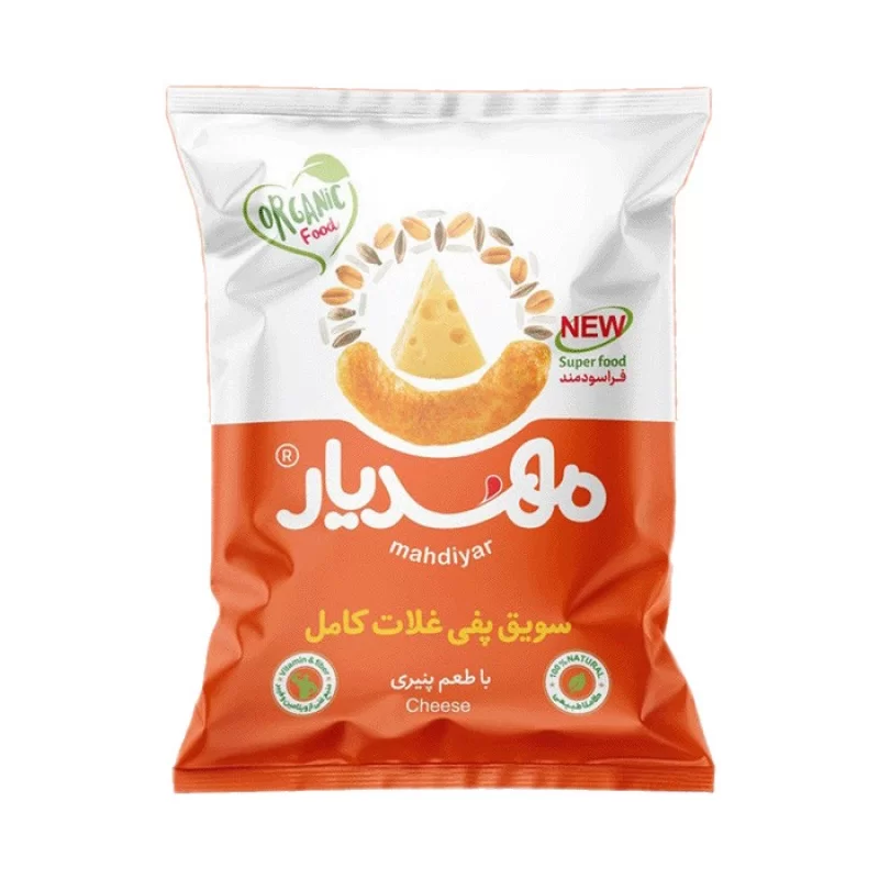 پفک طبیعی با سویق و غلات کامل پنیری - 50 گرم