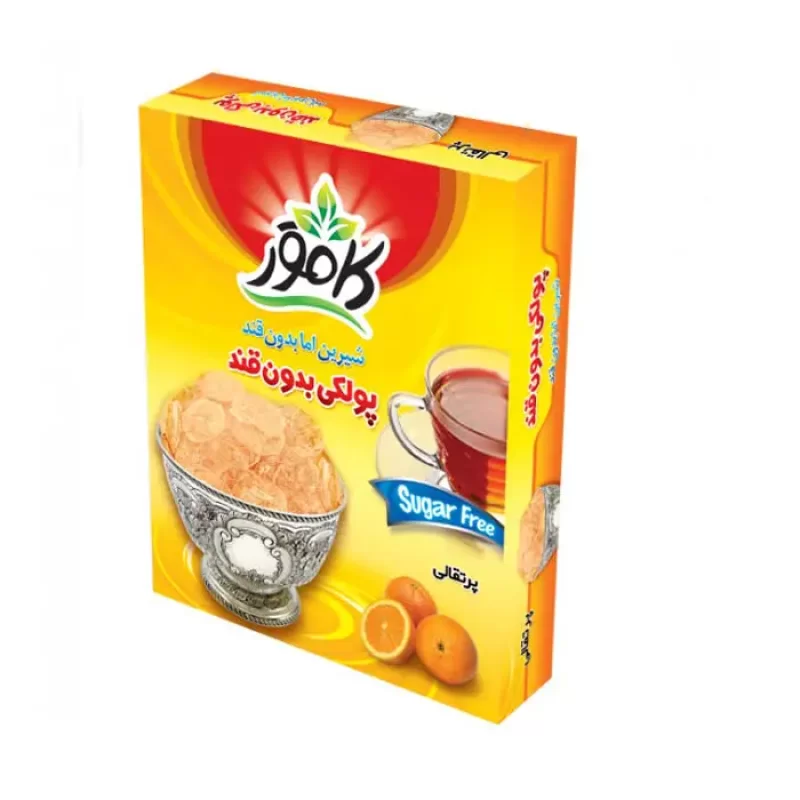 پولکی بدون قند و رژیمی کامور طعم پرتقالی 