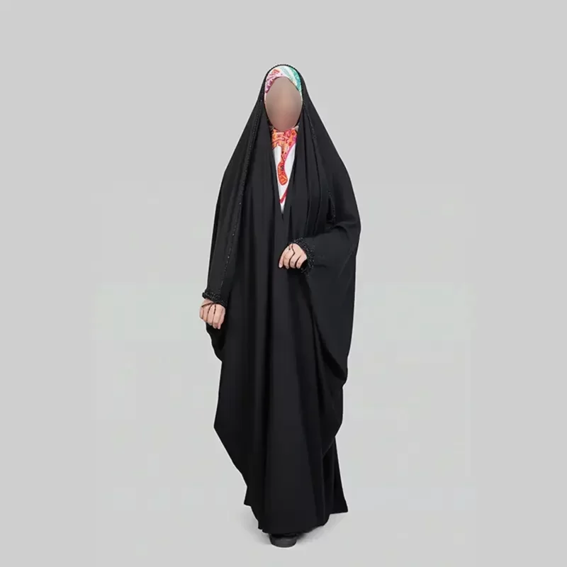 چادر مشکی عربی جواهردوزی ظریف میباخ مدل پارمیس