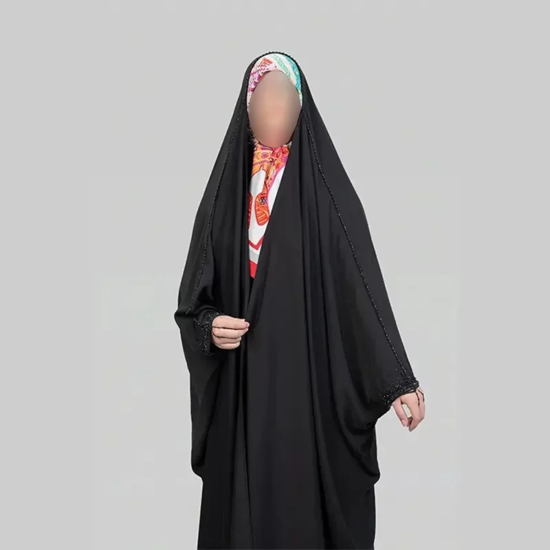چادر مشکی عربی جواهردوزی ظریف میباخ مدل پارمیس