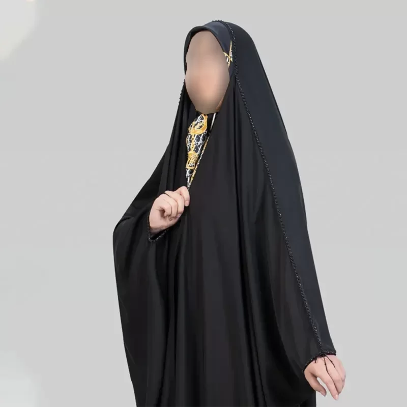 چادر مشکی عربی جواهردوزی ظریف ندا قطری مدل دیبا