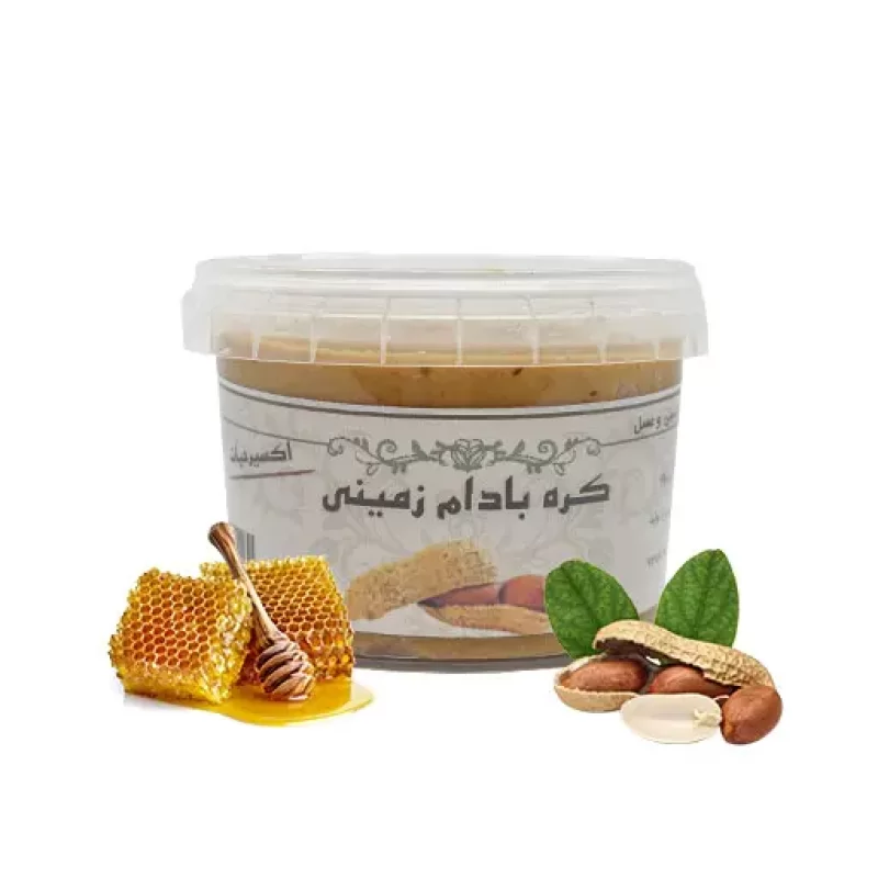 کره بادام زمینی شیرین شده با عسل