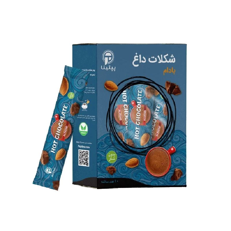 شکلات داغ رژیمی و بدون شکر با پودر بادام - بسته 10 عددی