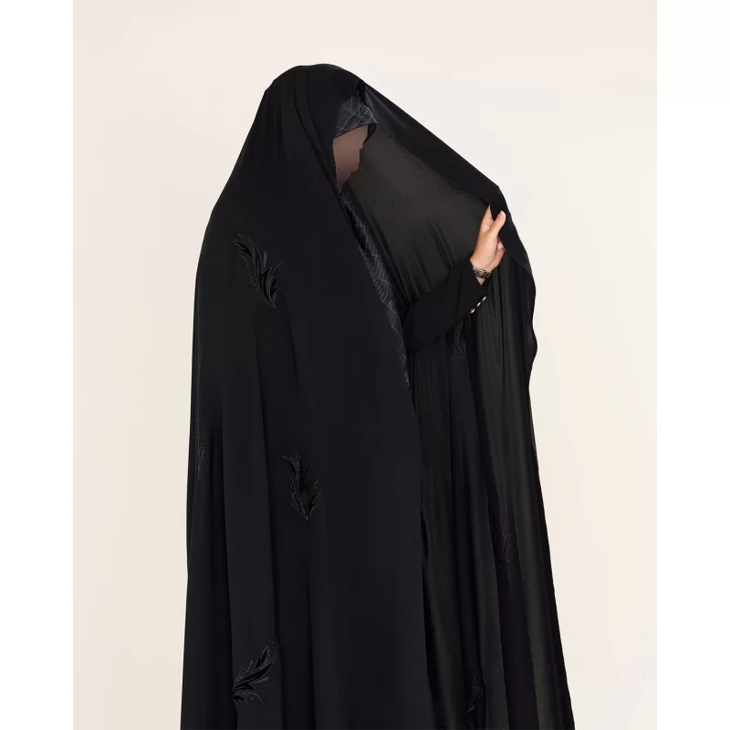 چادر مشکی سنتی ایرانی گلدوزی ساده قجری کره کد CH322086