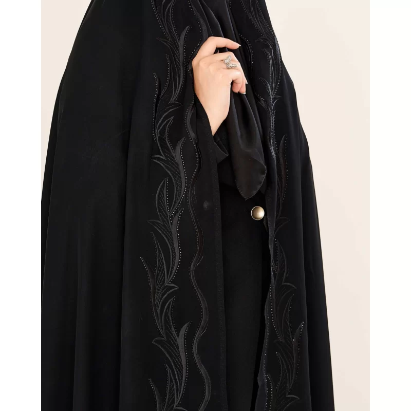 چادر مشکی سنتی ایرانی گلدوزی طرح خوشه گندم قجری کره کد CH322087