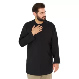 پیراهن مشکی مردانه آستین بلند مدل طلبگی کد PM22009