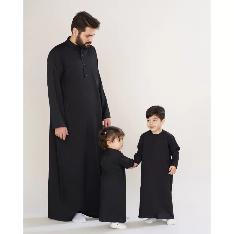 دشداشه مردانه عربی تترون رنگ مشکی کد PM22015