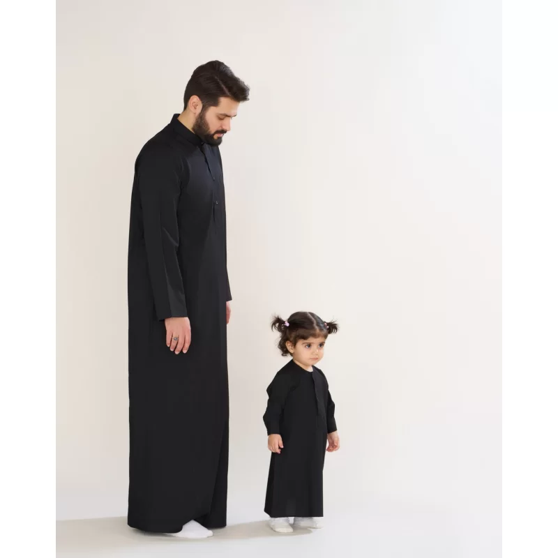 دشداشه مردانه عربی تترون رنگ مشکی کد PM22015