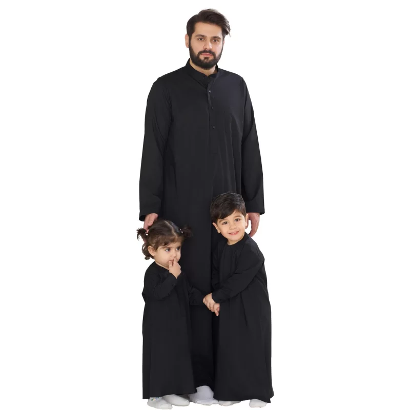دشداشه مردانه عربی تترون رنگ مشکی کد PM22015