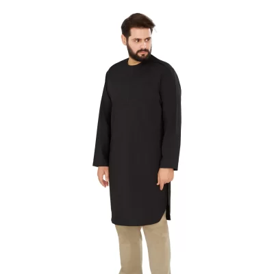 پیراهن مشکی مردانه آستین بلند مدل پاکستانی کد PM22007