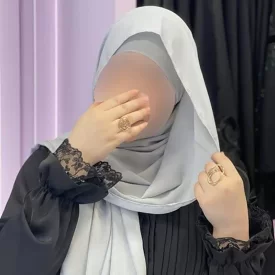 شال کلاهدار ساده طوسی