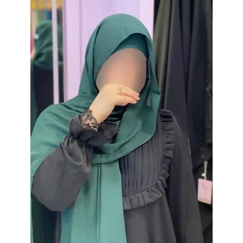 شال کلاهدار ساده سبز
