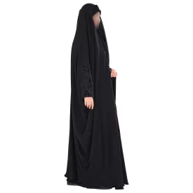  چادر عربی مدل گلدوزی پارچه ندا کره طرح حورا کد CH222078