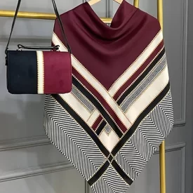 ست کیف و روسری زرشکی ورساچه مدل تیبا کد B2