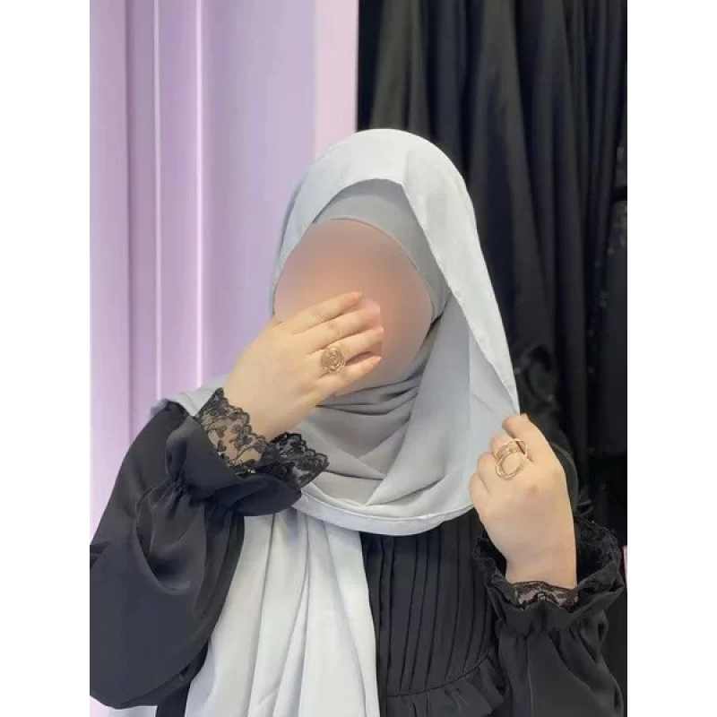شال کلاهدار ساده طوسی