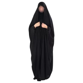  چادر عربی مدل گلدوزی پارچه ندا کره طرح ارغوان کد CH222082