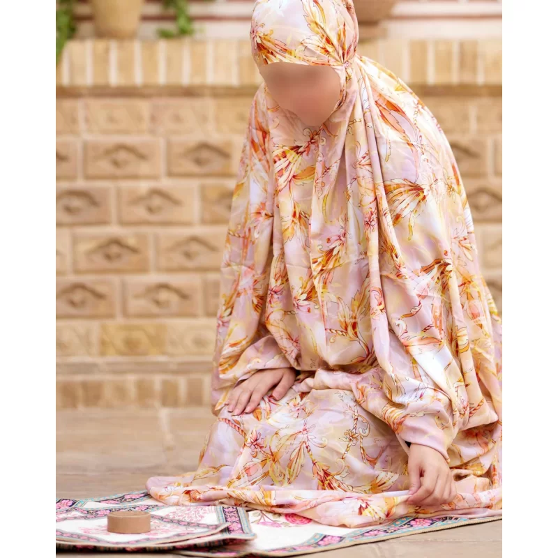چادر نماز طرحدار رنگی پارچه کودری كد 021