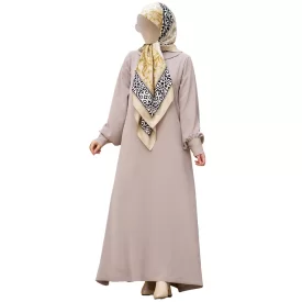  پیراهن زنانه عربی مدل هما رنگ خاکی کد AB21005