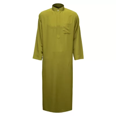 دشداشه مردانه عربی ذبده رنگ سبز ارتشی