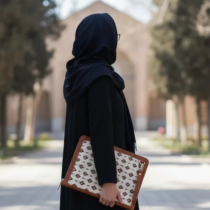 فولدر چرم و زیلو رنگ قهوه ای کد 002030