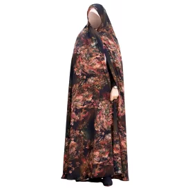  چادر رنگی مدل سنتي قهوه اي طرح باغ رضوان 2 كد CH315073