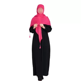  روسری مدل اسلب نخی منگوله دار 140 رنگ سرخابی کد WS111085