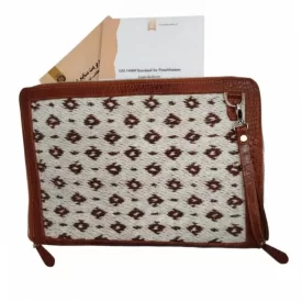 فولدر چرم و زیلو رنگ قهوه ای کد 002030