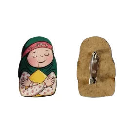 سنجاق سینه چوبی مدل دخترانه 