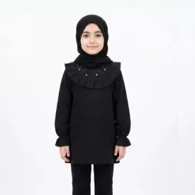  تونیک مشکی دخترانه طرح زرین گل