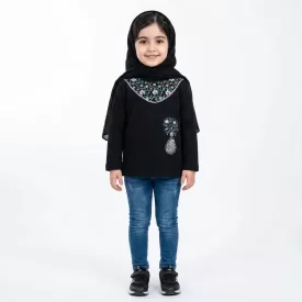  بلوز مشکی دخترانه طرح کاشی یا رقیه س