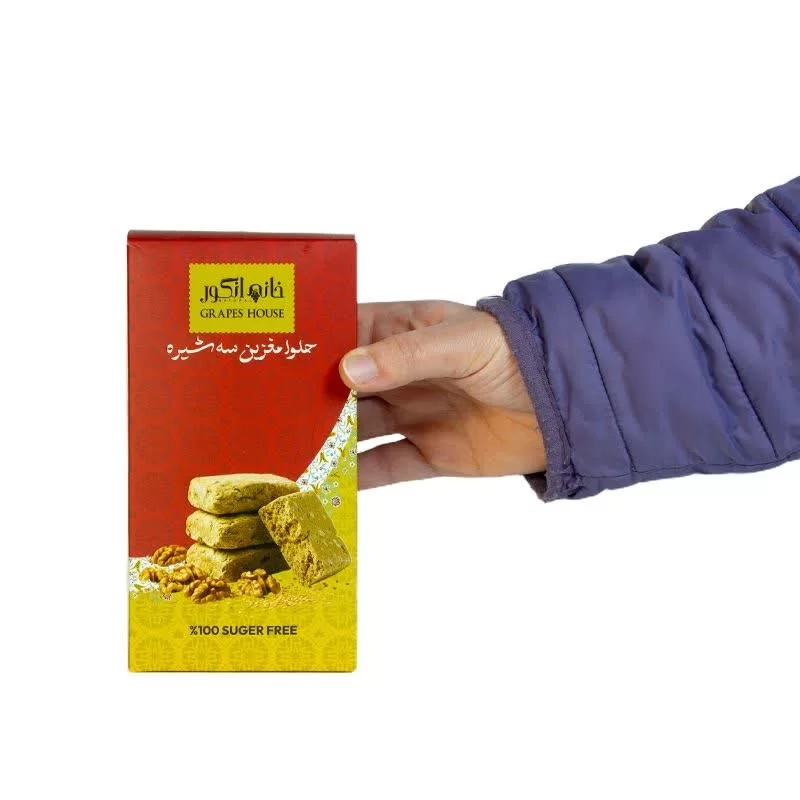 حلوا مغزین سه شیره 28 درصد مغز خانه انگور - 300 گرم