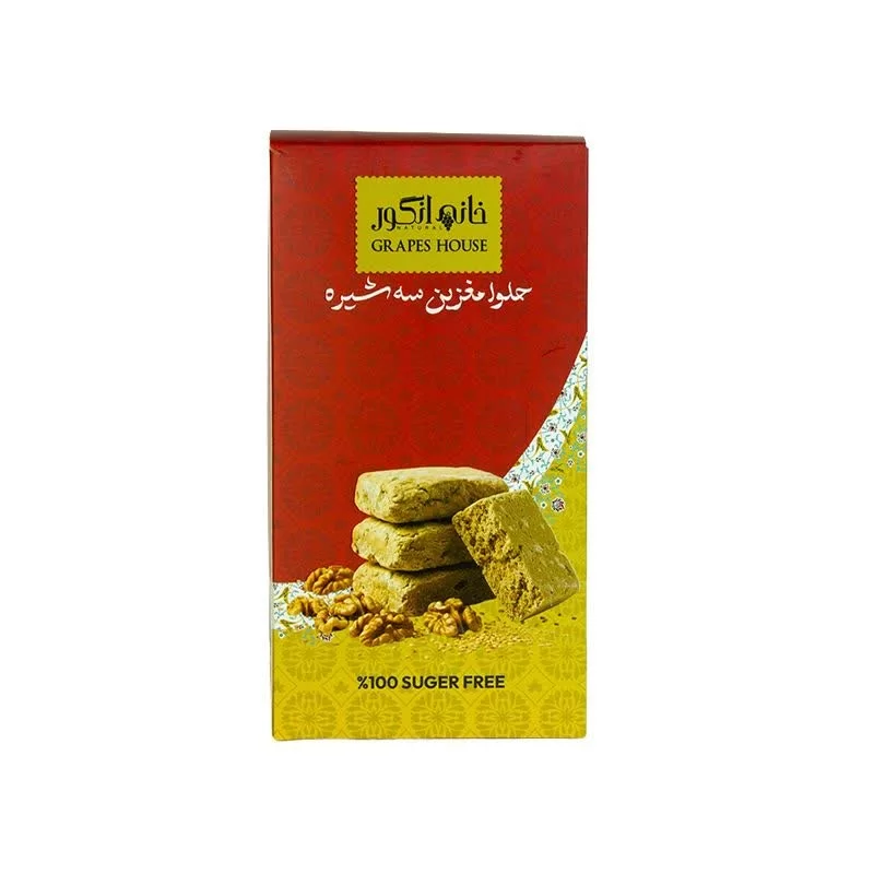 حلوا مغزین سه شیره 28 درصد مغز خانه انگور - 300 گرم
